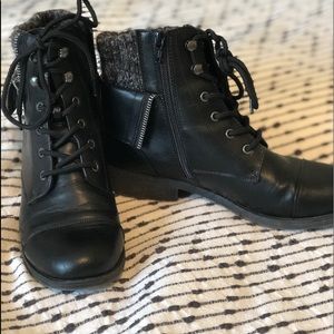 Women’s black combat ankle booties